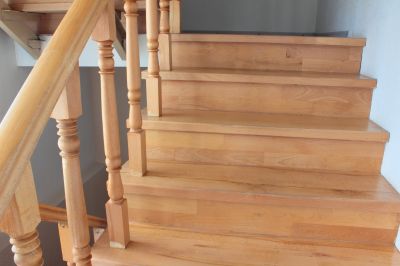 Final Touches on Wood Stairs
